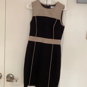 Calvin Klein Black and Tan suede work dress